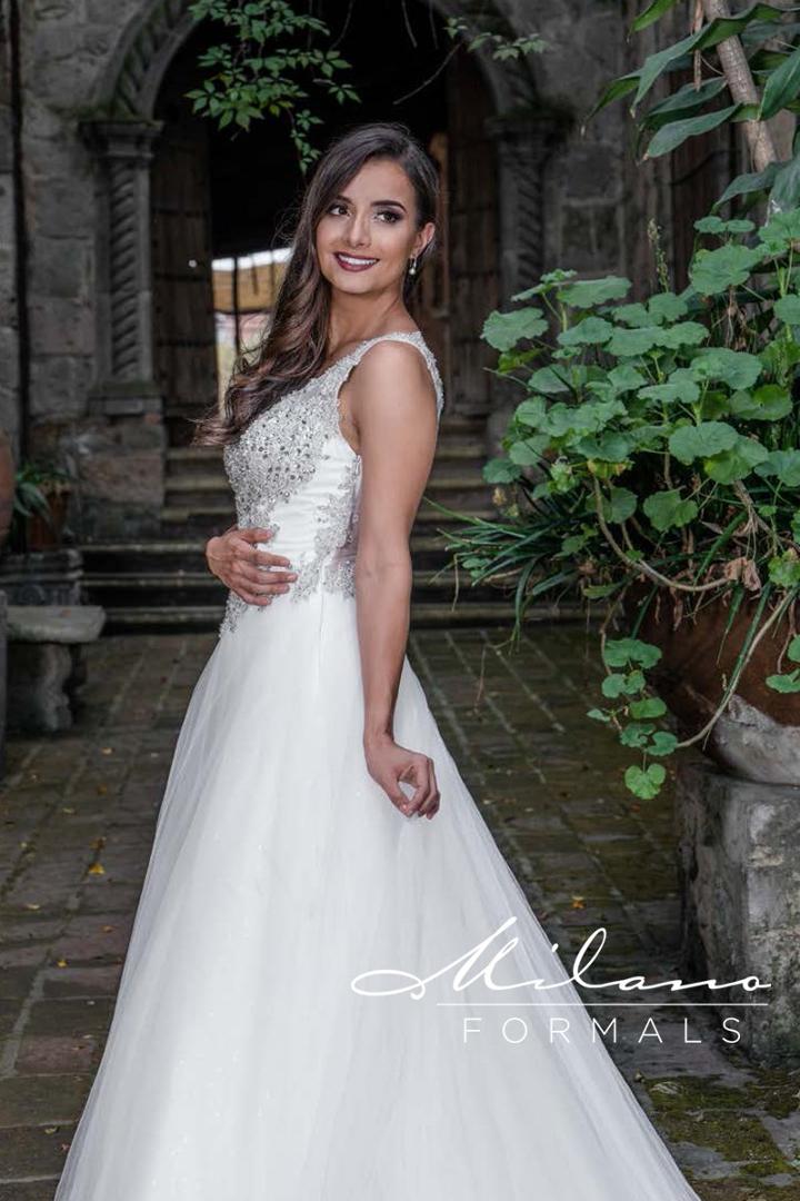 Milano Formals - Aa9311 Beaded Sleeveless Wedding Gown