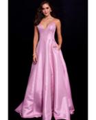 Jovani - 59915 Fitted V Neck Metallic Gown
