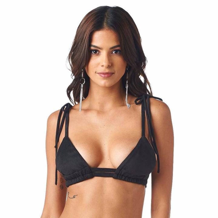Montce Swim - Black Faux Suede Palua Top