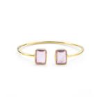 Margaret Elizabeth - Emerald 2 Stone Bangle Pink Amethyst