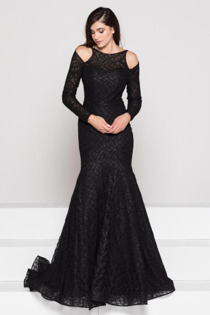 Glow By Colors - G753 Lace Bateau Mermaid Dress