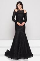 Glow By Colors - G753 Lace Bateau Mermaid Dress