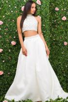 Jovani - Jb47708 Two Piece Beaded Crop Top Wedding Dress