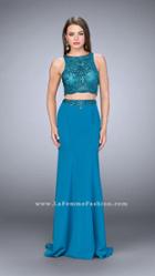 Gigi - Glistening Ornate Bateau Sheath Long Evening Gown 23907
