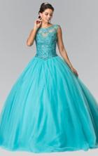 Elizabeth K - Embellished Sleeveless Ballgown Gl2352