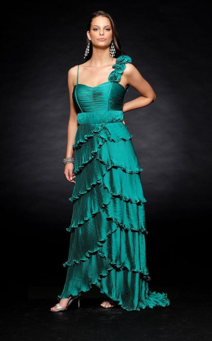 Lara Dresses - 21482 Rosette One Shoulder Tulip Gown
