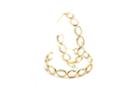 Tresor Collection - 18k Yellow Gold Large Hoop Earrings In Rainbow Moonstone