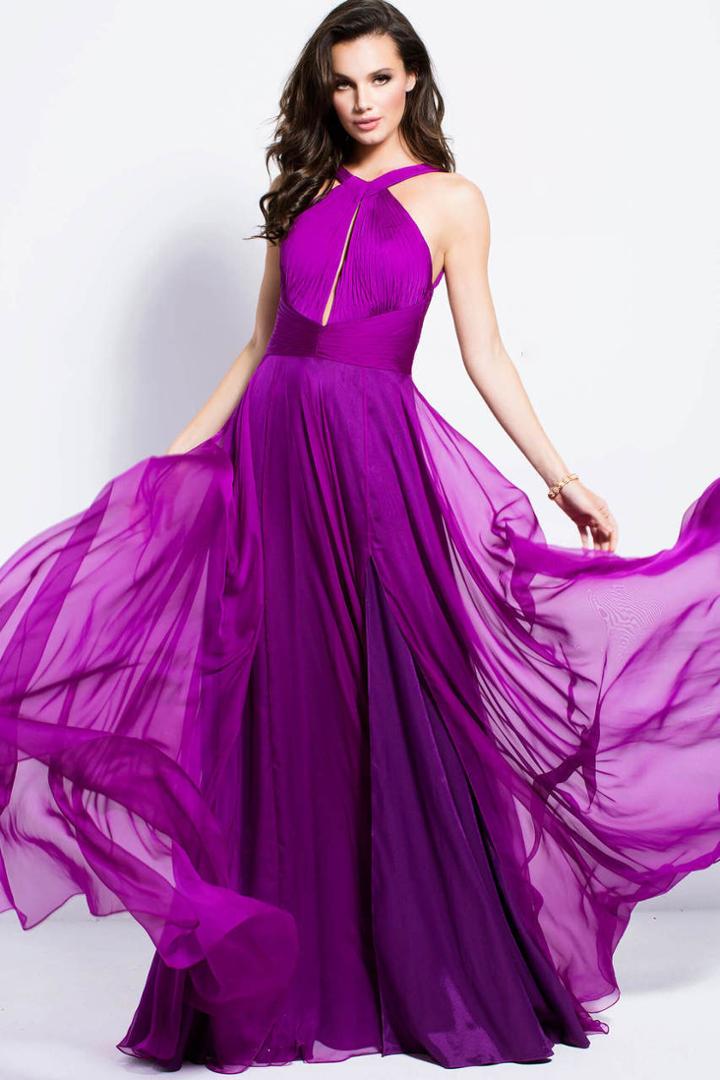 Jovani - 50612 High Halter Ruched Cutout Long Gown