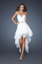Gigi - 18970 Bedazzled Dress With Detachable High Low Skirt