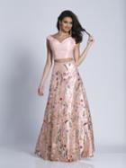 Dave & Johnny - A6257 Two-piece Floral Embellished Gown