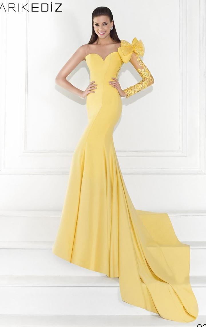Tarik Ediz - Single Long Sleeve Evening Gown 92619