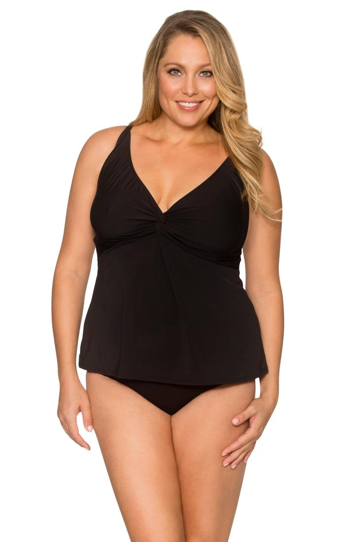 Curve Swimwear Black 377e/f Underwire Twist Tankini Top