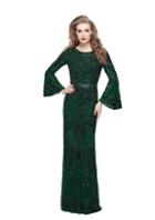Primavera Couture - 1964 Bell Sleeve Cutout Sequined Gown