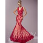 Tiffany Designs - Elegant Lace Applique Trumpet Long Evening Gown 46090