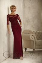 Christina Wu Elegance - 17821 Beaded Lace Illusion Bateau Sheath Dress