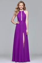 Faviana - S10025 Halter Neck A-line Dress