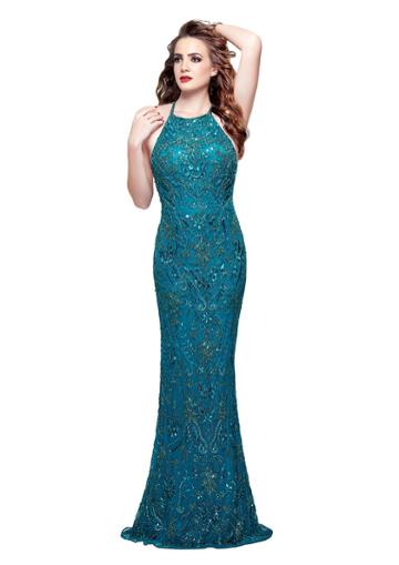 Primavera Couture - 3007 Embellished Halter Sheath Dress