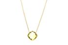 Tresor Collection - 18k Yellow Gold Necklace With Lemon Quartz Square Cushion