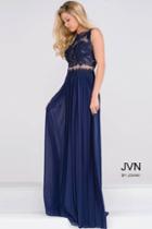 Jovani - Sheer Bodice Empire Waist Chiffon Dress Jvn47788