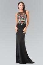 Elizabeth K - Mock Two-piece With Embroidery Evening Gown Gl2241
