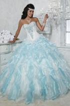 Tiffany Designs - 56268 Strapless Bejeweled Organza Ballgown