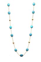 Tresor Collection - Turquoise Long Station Necklace In 18k Yellow Gold