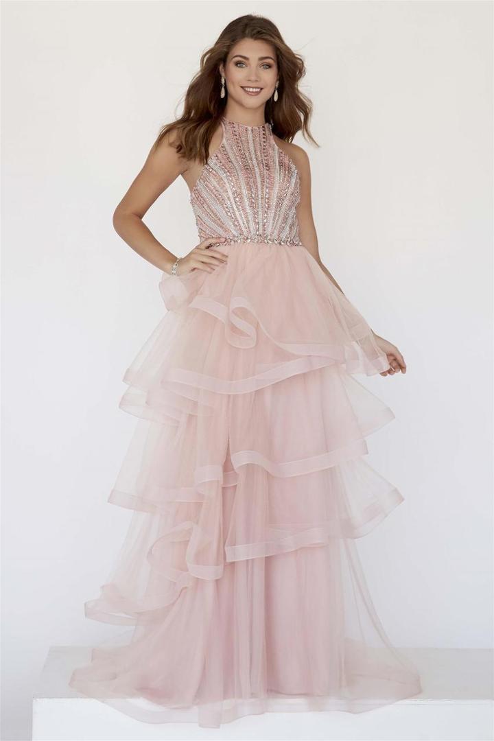 Jolene Collection - 18329 Sleeveless Beaded A-line Gown
