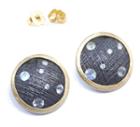 Nina Nguyen Jewelry - Petite Round Gold & Oxidized Studs
