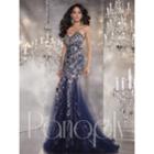 Panoply - Florid Crystal Crusted Sweetheart Chiffon Trumpet Gown 44277