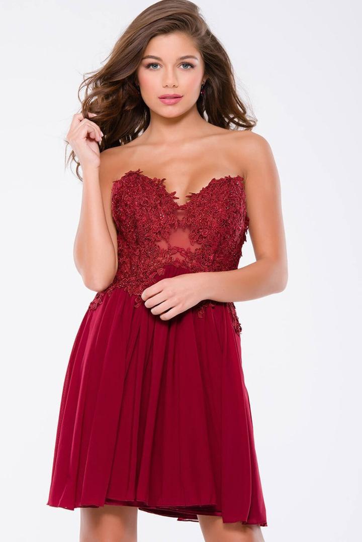 Jovani - Jvn35000 Lace Sweetheart A-line Dress