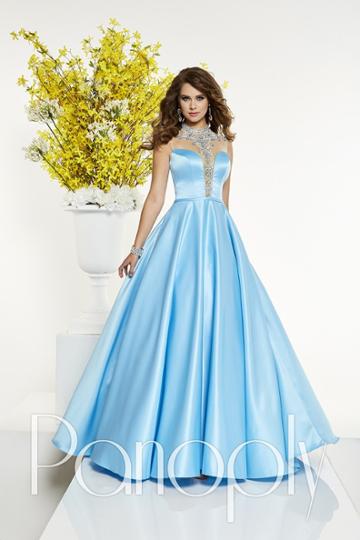 Panoply - 14870 Embellished High Neck Pleated Gown
