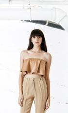 Again Collection - Gimlet Crop Top In Brown
