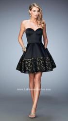 La Femme - 22330 Shiny Sweetheart Lace Cocktail Dress