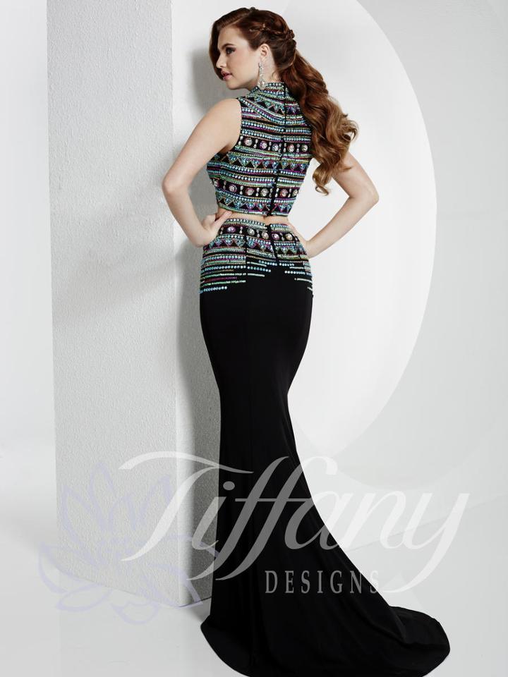 Tiffany Designs - Rhinestone Embellished Two Piece Trumpet Long Gown 16117