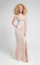 Terani Couture - Figure-flattering Beaded Illusion Neck Mermaid Dress 1711p2391