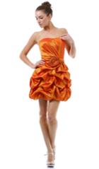 May Queen - Mq689 Strapless Ruched Ruffle Bubble Dress