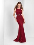 Clarisse - 3482 Sleeveless Chic Jersey Sheath Gown