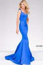 Jovani - Cap Sleeve Fitted Sating Prom Dress 40720