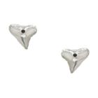 Heather Hawkins - Sharks Tooth Stud Earrings - White Gold