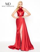 Mac Duggal - 12089r High Halter A-line Gown With Slit