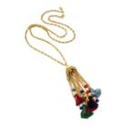 Ben-amun - Moroccan Coin Tassel Necklace With Pom Pom