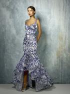 Beside Couture By Gemy - Bc1275 Floral Printed V-neck High Low Dress