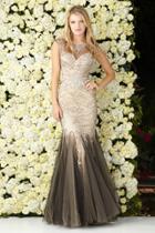Elizabeth K - Jeweled Illusion Bateau Neck Trumpet Dress Gl2083