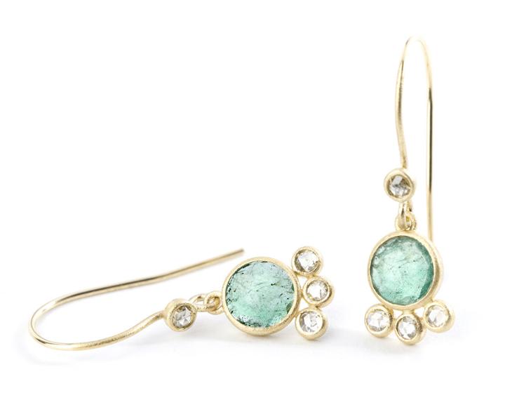 Nina Nguyen Jewelry - Fond Emerald Gold Earrings