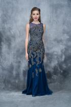 Nina Canacci - 8146 Sheer Jewel Embellished Evening Gown