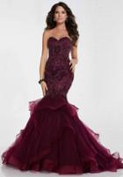 Tiffany Homecoming - 16296 Beaded Sweetheart Tiered Ruffled Mermaid Dress