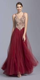 Aspeed - L2013 Jeweled V-neck A-line Prom Dress