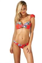 Montce Swim - Red Floral Cabana Top X Uno Bottom Bikini Set