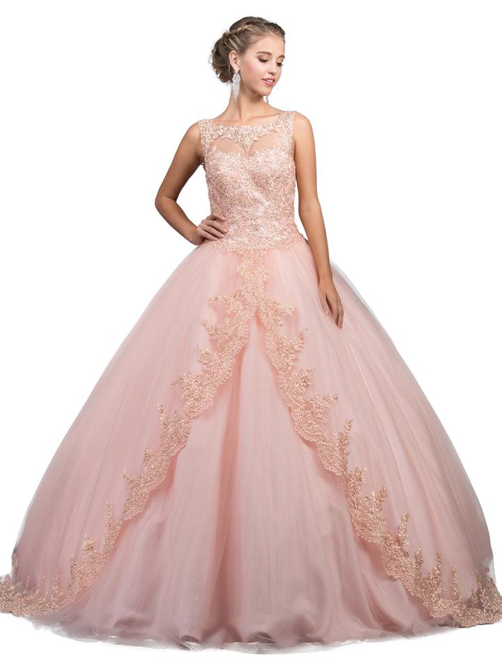 Dancing Queen - Beaded Lace Bateau Ballgown
