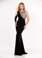 Ashley Lauren - 1153 One Sleeve Beaded Evening Dress